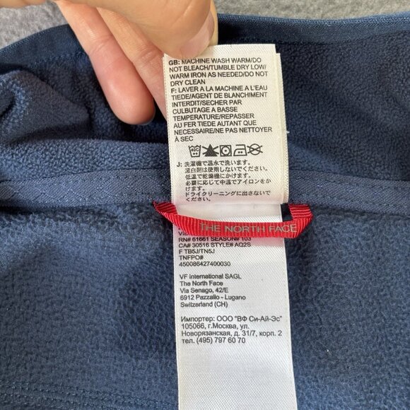 The North Face Jacket Womens Small Blue TKA 100 Fleece Full Zip Hoodie Thumbhole - Picture 14 of 16
